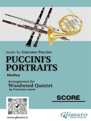 cover image of Score of "Puccini's Portraits" for Woodwind Quintet